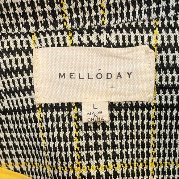 Melloday Plaid Topper Duster Jacket Size Large Lightweight - Picture 10 of 13